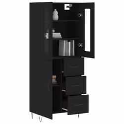 Credenza Nera 69,5x34x180 cm in Legno Multistratocod mxl 83494