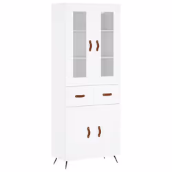 vidaXL Credenza Bianca 69,5x34x180 cm in Legno Multistrato - Vista aggiuntiva 2