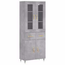 Credenza Grigio Cemento 69,5x34x180 cm in Legno Multistratocod mxl 101708 - Vista aggiuntiva 2