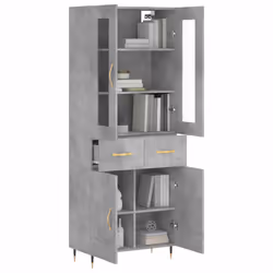 Credenza Grigio Cemento 69,5x34x180 cm in Legno Multistratocod mxl 101708 - Vista aggiuntiva 3