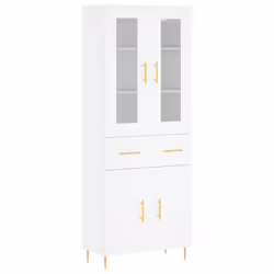 Credenza Bianca 69,5x34x180 cm in Legno Multistratocod mxl 78041 - Vista aggiuntiva 2