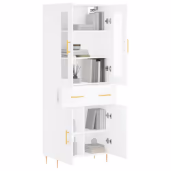 Credenza Bianca 69,5x34x180 cm in Legno Multistratocod mxl 78041 - Vista aggiuntiva 3