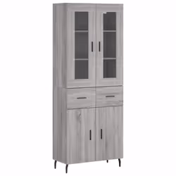 vidaXL Credenza Grigio Sonoma 69,5x34x180 cm in Legno Multistrato - Vista aggiuntiva 2