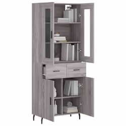 vidaXL Credenza Grigio Sonoma 69,5x34x180 cm in Legno Multistrato - Vista aggiuntiva 3