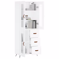 Credenza Bianca 69,5x34x180 cm in Legno Multistratocod mxl 102071 - Vista aggiuntiva 3