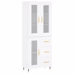 Credenza Bianca 69,5x34x180 cm in Legno Multistratocod mxl 78126 - Vista aggiuntiva 2