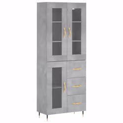 Credenza Grigio Cemento 69,5x34x180 cm in Legno Multistratocod mxl 101993 - Vista aggiuntiva 2
