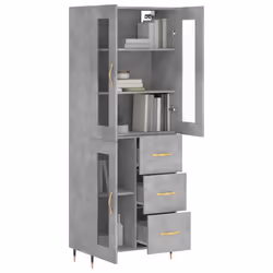 Credenza Grigio Cemento 69,5x34x180 cm in Legno Multistratocod mxl 101993 - Vista aggiuntiva 3