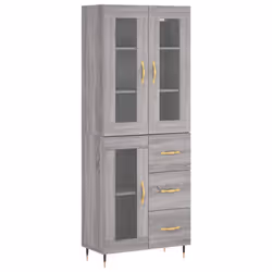 Credenza Grigio Sonoma 69,5x34x180 cm in Legno Multistratocod mxl 101949 - Vista aggiuntiva 2