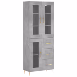 Credenza Grigio Cemento 69,5x34x180 cm in Legno Multistratocod mxl 77960 - Vista aggiuntiva 2