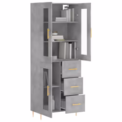 Credenza Grigio Cemento 69,5x34x180 cm in Legno Multistratocod mxl 77960 - Vista aggiuntiva 3
