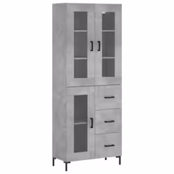 Credenza Grigio Cemento 69,5x34x180 cm in Legno Multistratocod mxl 101811 - Vista aggiuntiva 2