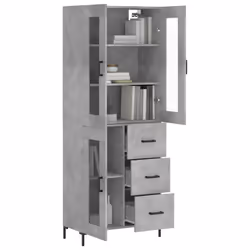 Credenza Grigio Cemento 69,5x34x180 cm in Legno Multistratocod mxl 101811 - Vista aggiuntiva 3