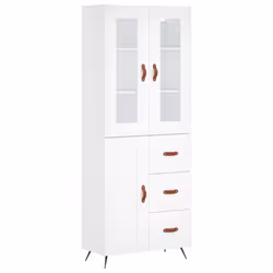 Credenza Bianca 69,5x34x180 cm in Legno Multistratocod mxl 78161 - Vista aggiuntiva 2