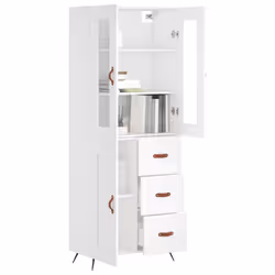 Credenza Bianca 69,5x34x180 cm in Legno Multistratocod mxl 78161 - Vista aggiuntiva 3