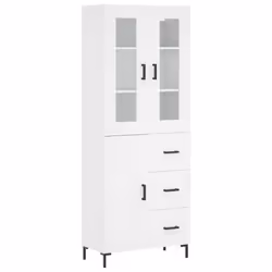 vidaXL Credenza Bianca 69,5x34x180 cm in Legno Multistrato - Vista aggiuntiva 2