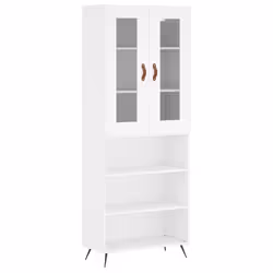 vidaXL Credenza Bianca 69,5x34x180 cm in Legno Multistrato - Vista aggiuntiva 2