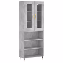 Credenza Grigio Cemento 69,5x34x180 cm in Legno Multistratocod mxl 102155 - Vista aggiuntiva 2