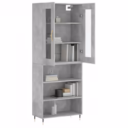 Credenza Grigio Cemento 69,5x34x180 cm in Legno Multistratocod mxl 102155 - Vista aggiuntiva 3