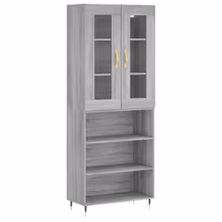 Credenza Grigio Sonoma 69,5x34x180 cm in Legno Multistratocod mxl 125929 - Vista aggiuntiva 2