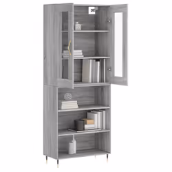 Credenza Grigio Sonoma 69,5x34x180 cm in Legno Multistratocod mxl 125929 - Vista aggiuntiva 3