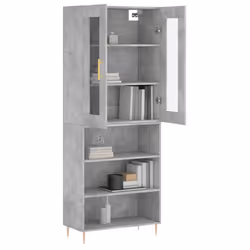 Credenza Grigio Cemento 69,5x34x180 cm in Legno Multistratocod mxl 77947 - Vista aggiuntiva 3