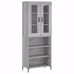vidaXL Credenza Grigio Sonoma 69,5x34x180 cm in Legno Multistrato - Vista aggiuntiva 2