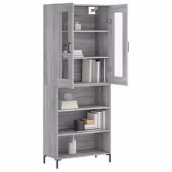 vidaXL Credenza Grigio Sonoma 69,5x34x180 cm in Legno Multistrato - Vista aggiuntiva 3