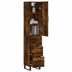 vidaXL Credenza Rovere Fumo 34,5x34x180 cm in Legno Multistrato - Vista aggiuntiva 3