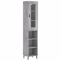 vidaXL Credenza Grigio Cemento 34,5x34x180 cm in Legno Multistrato - Vista aggiuntiva 2