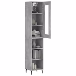 vidaXL Credenza Grigio Cemento 34,5x34x180 cm in Legno Multistrato - Vista aggiuntiva 3