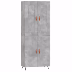 vidaXL Credenza Grigio Cemento 69,5x34x180 cm in Legno Multistrato - Vista aggiuntiva 2