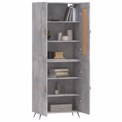 vidaXL Credenza Grigio Cemento 69,5x34x180 cm in Legno Multistrato - Vista aggiuntiva 3