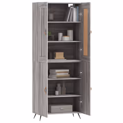 Credenza Grigio Sonoma 69,5x34x180 cm in Legno Multistratocod mxl 125996 - Vista aggiuntiva 3