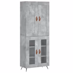 vidaXL Credenza Grigio Cemento 69,5x34x180 cm in Legno Multistrato - Vista aggiuntiva 2