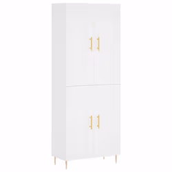 vidaXL Credenza Bianca 69,5x34x180 cm in Legno Multistrato - Vista aggiuntiva 2