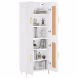 vidaXL Credenza Bianca 69,5x34x180 cm in Legno Multistrato - Vista aggiuntiva 3