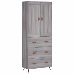 vidaXL Credenza Grigio Sonoma 69,5x34x180 cm in Legno Multistrato - Vista aggiuntiva 2