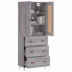 vidaXL Credenza Grigio Sonoma 69,5x34x180 cm in Legno Multistrato - Vista aggiuntiva 3