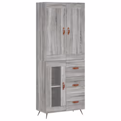 Credenza Grigio Sonoma 69,5x34x180 cm in Legno Multistratocod mxl 77835 - Vista aggiuntiva 2