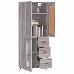 Credenza Grigio Sonoma 69,5x34x180 cm in Legno Multistratocod mxl 77835 - Vista aggiuntiva 3