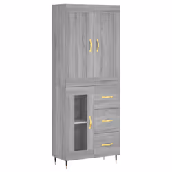 Credenza Grigio Sonoma 69,5x34x180 cm in Legno Multistratocod mxl 83573 - Vista aggiuntiva 2