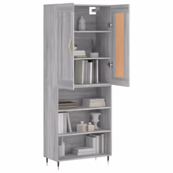 Credenza Grigio Sonoma 69,5x34x180 cm in Legno Multistratocod mxl 131487 - Vista aggiuntiva 3