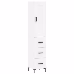 vidaXL Credenza Bianca 34,5x34x180 cm in Legno Multistrato - Vista aggiuntiva 2