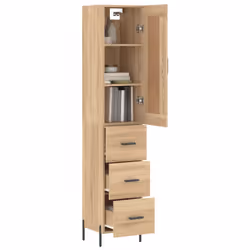 vidaXL Credenza Rovere Sonoma 34,5x34x180 cm in Legno Multistrato - Vista aggiuntiva 3