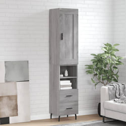 vidaXL Credenza Grigio Sonoma 34,5x34x180 cm in Legno Multistrato