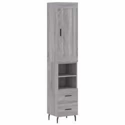 vidaXL Credenza Grigio Sonoma 34,5x34x180 cm in Legno Multistrato - Vista aggiuntiva 2