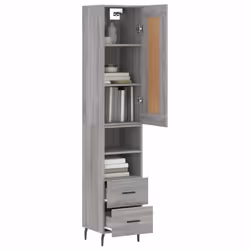 vidaXL Credenza Grigio Sonoma 34,5x34x180 cm in Legno Multistrato - Vista aggiuntiva 3