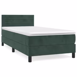 Giroletto a Molle con Materasso Verde Scuro 90x190 cm Vellutocod mxl 75648 - Vista aggiuntiva 2