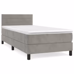 Giroletto a Molle con Materasso Grigio Chiaro 100x200cm Vellutocod mxl 99663 - Vista aggiuntiva 2